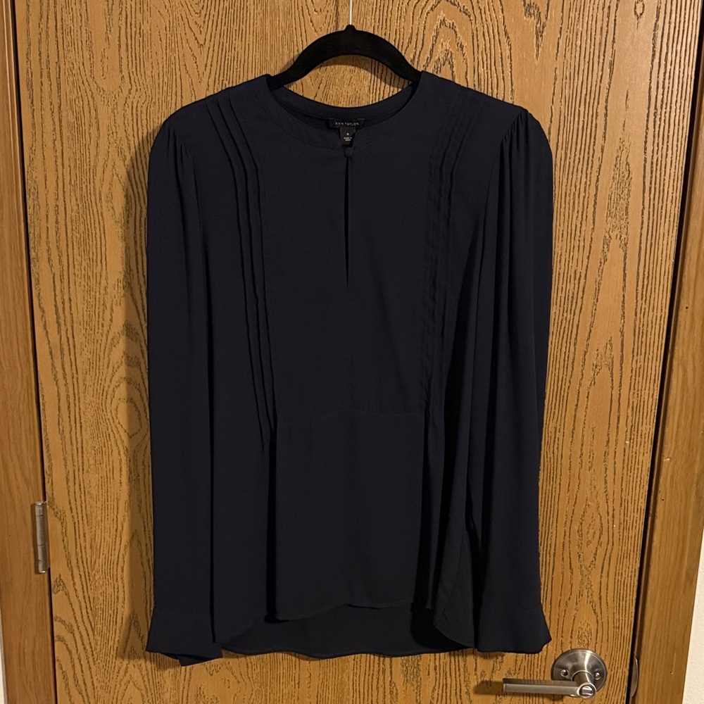 Ann Taylor Navy Blouse